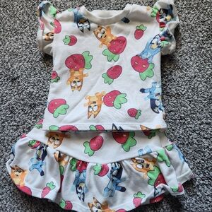 Bluey Two Piece Strawberry Outfit - 18 Months